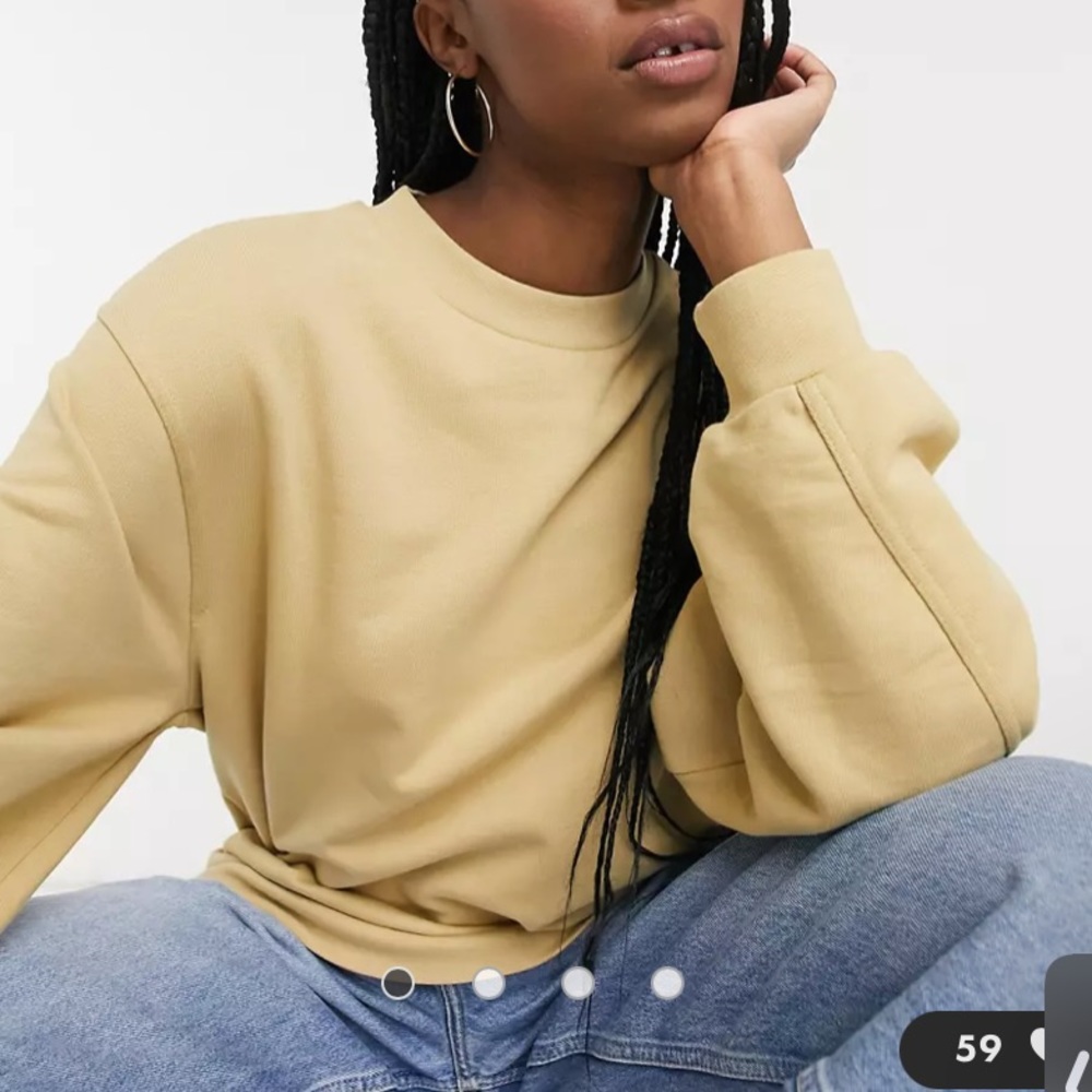 & Other Stories cotton fine sweatshirt in camel - BEIGE